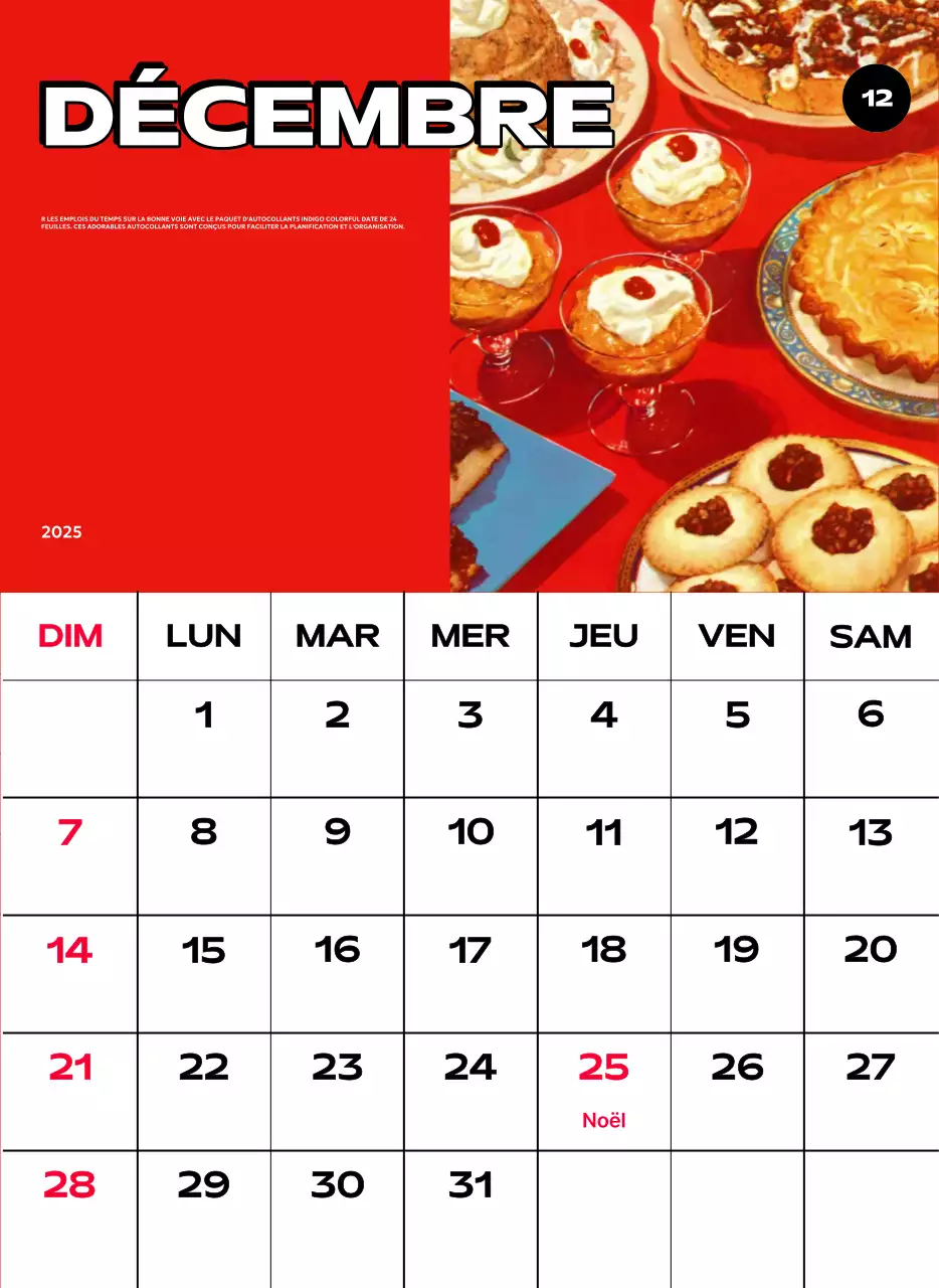 Calendriers colorés avec une variété d'illustrations rétro