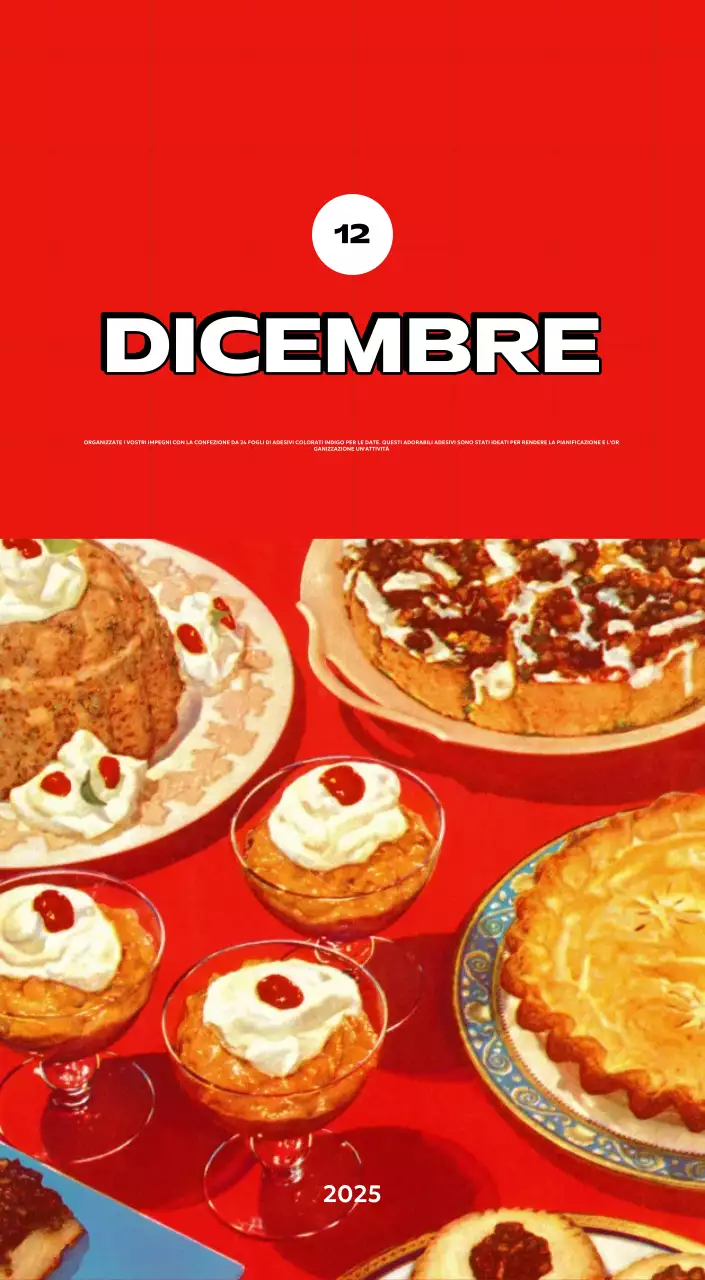 Calendari colorati con una varietà di illustrazioni retrò