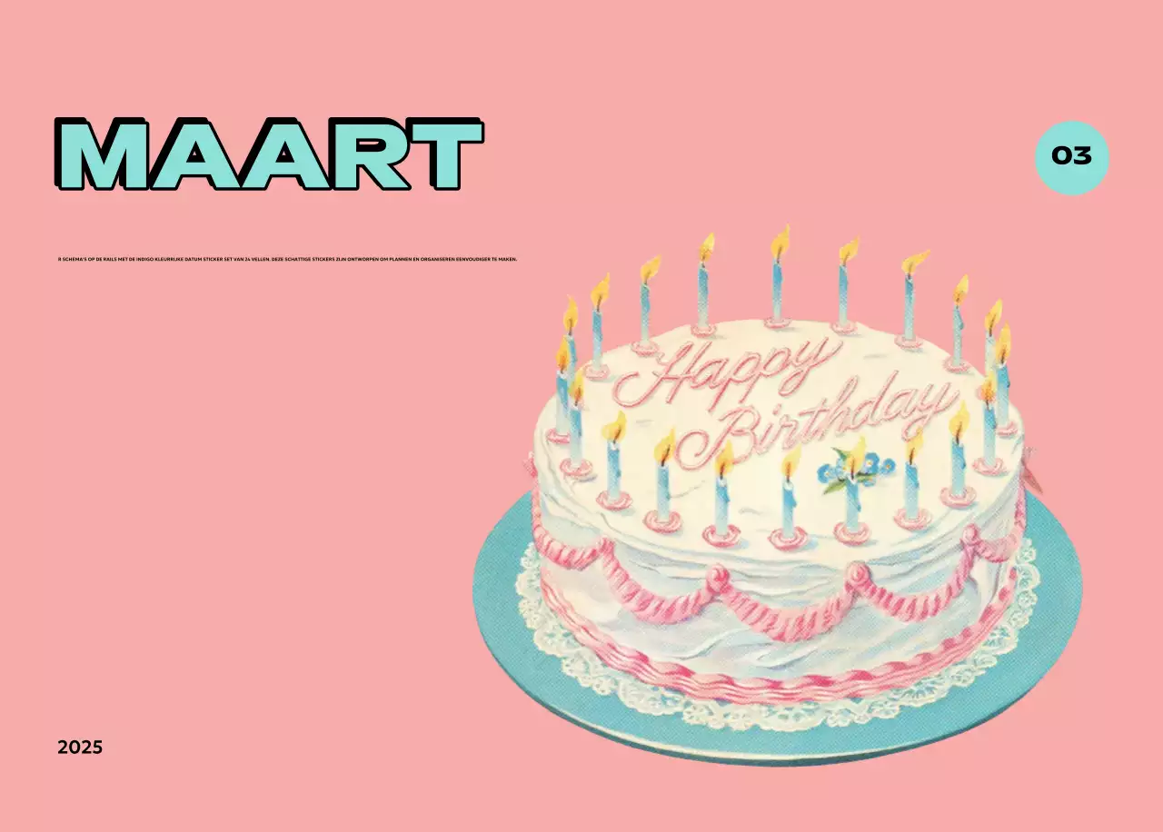 Kleurrijke kalenders met verschillende retro-illustraties