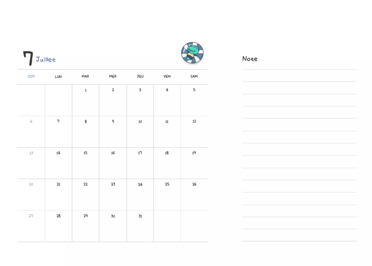 Un calendrier avec un concept d'illustration Ago mignon