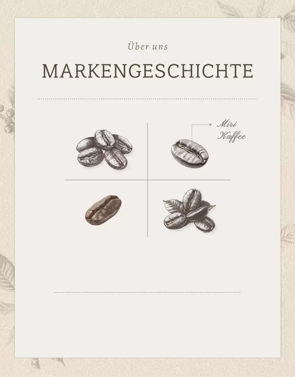 Beige und braun vintage Kaffeebohnen Detailseite