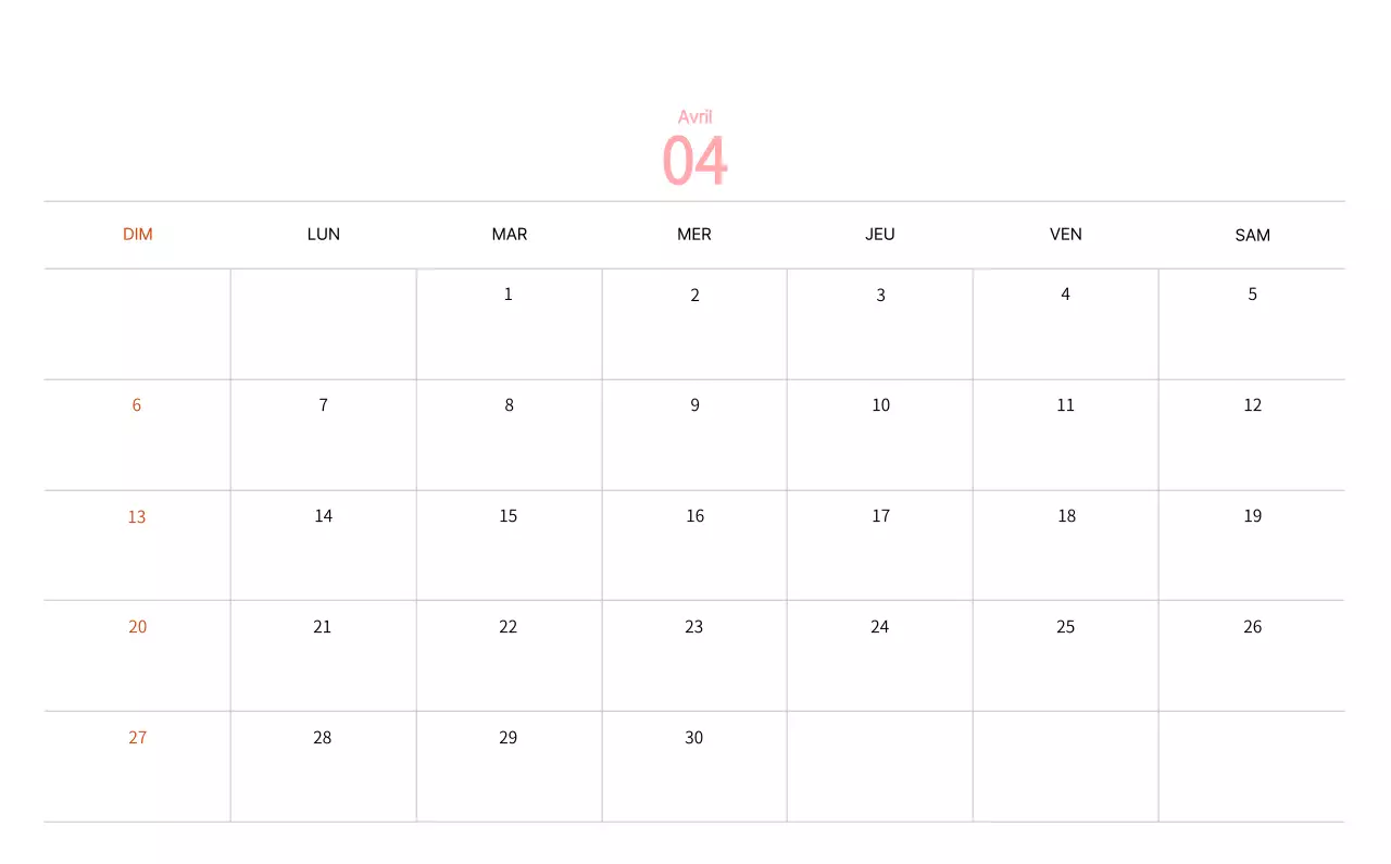 Calendrier du Nouvel An avec illustrations chaleureuses