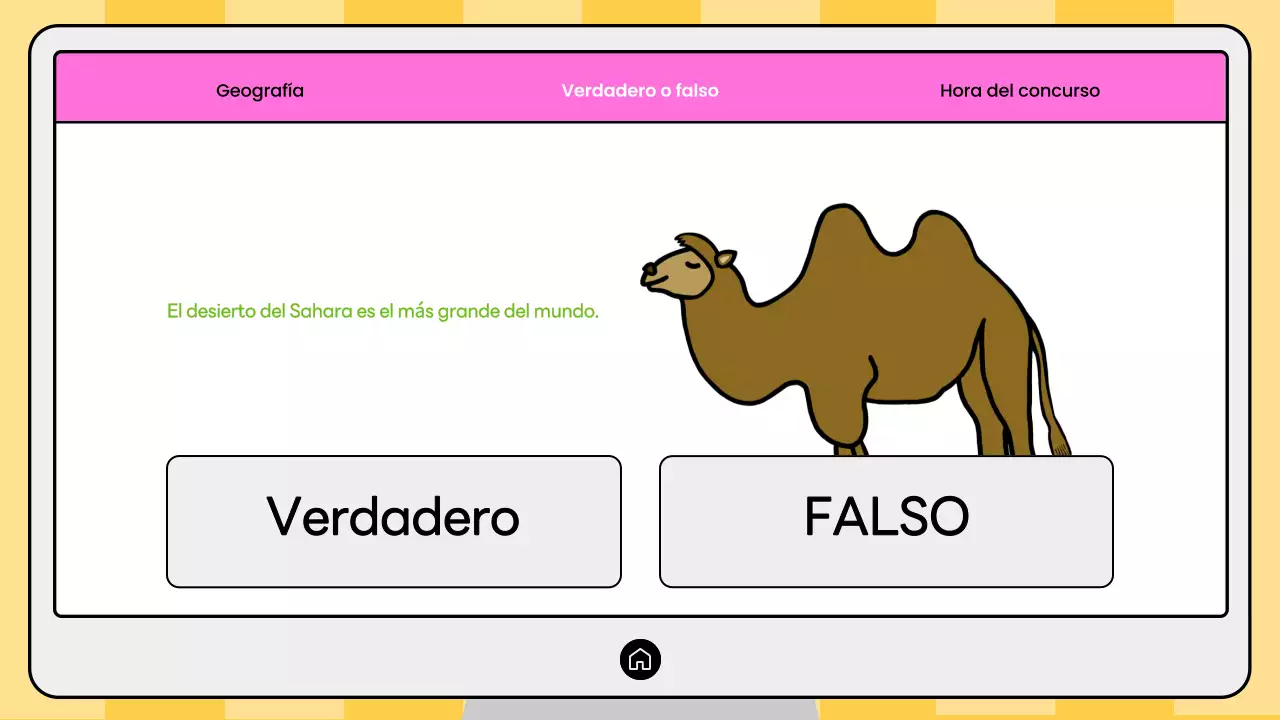 Concurso de geografía moderna rosa y amarilla