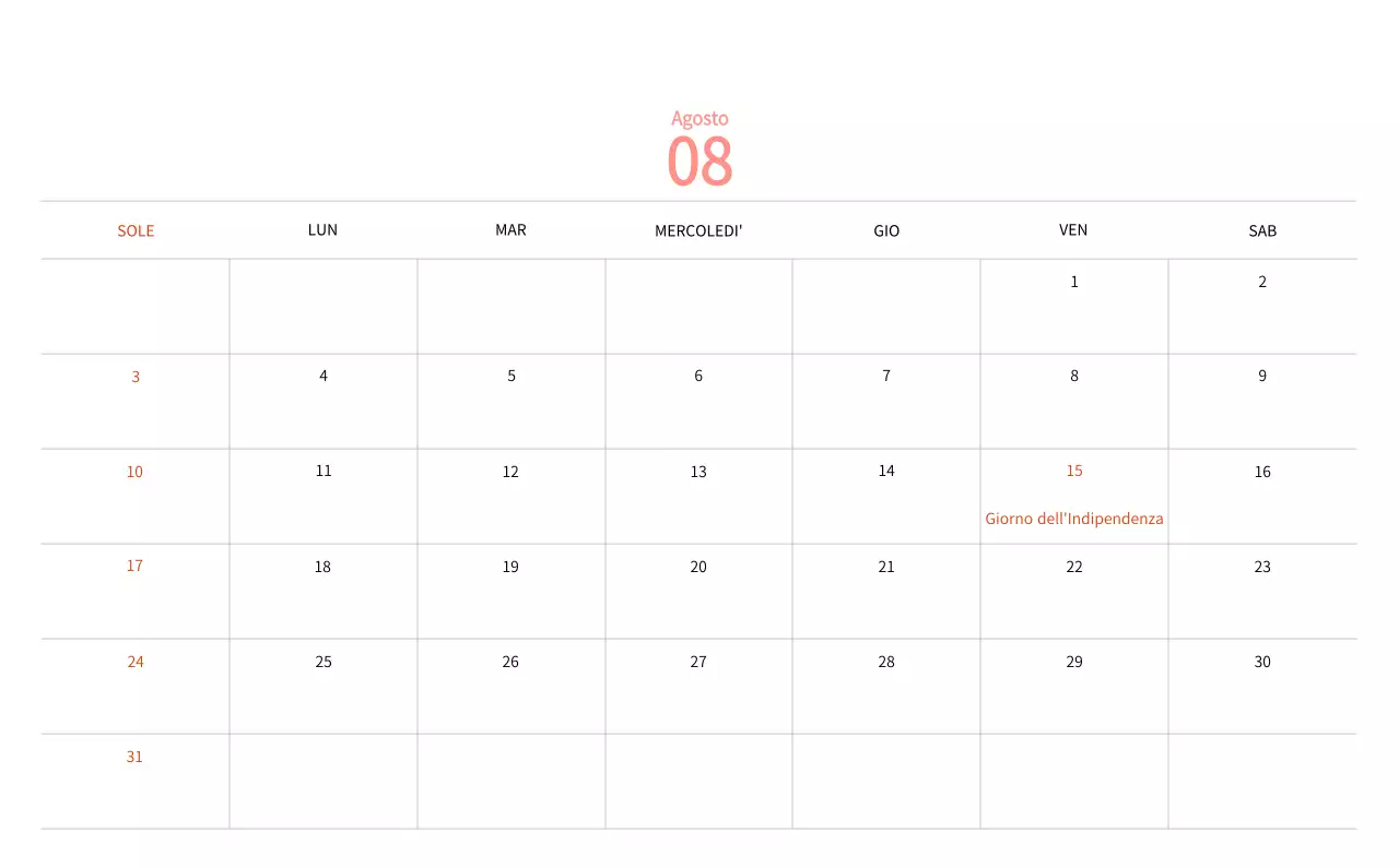 Calendario di Capodanno con una calda illustrazione