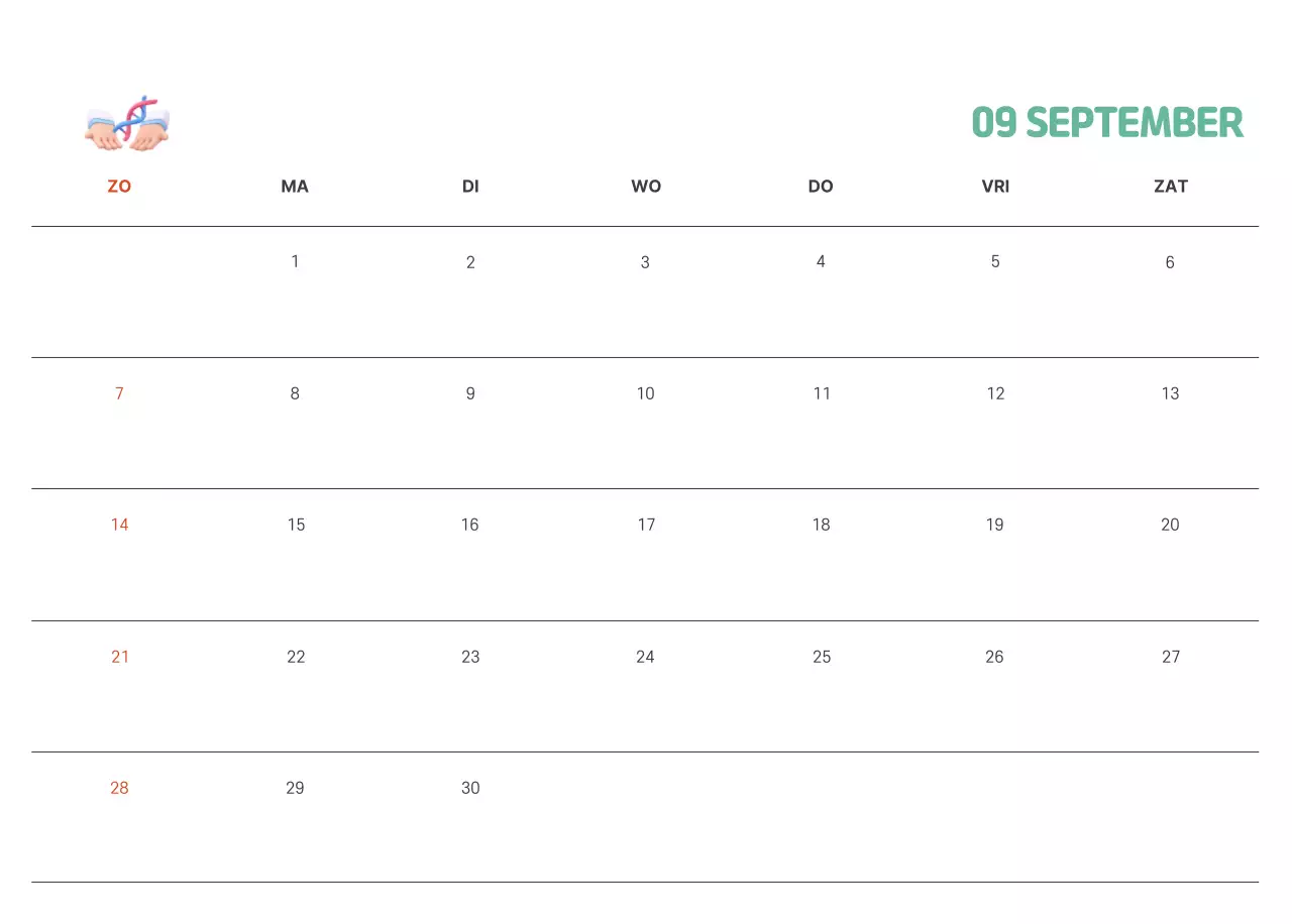 Een feestelijk ziekenhuis met illustraties met gezondheids- en gezinsthema's en kleurrijke accenten