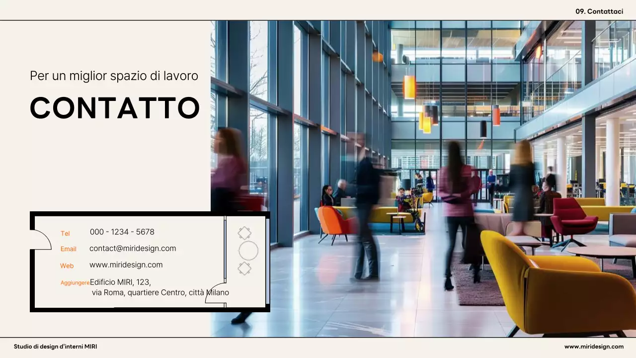 Annuncio di interni moderni arancioni