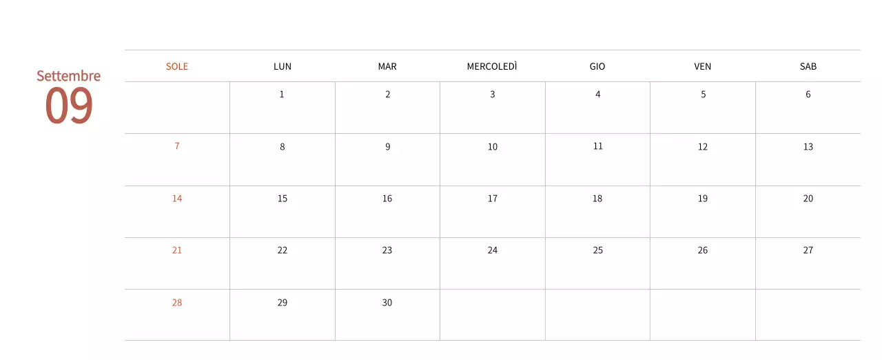Calendario di Capodanno con una calda illustrazione