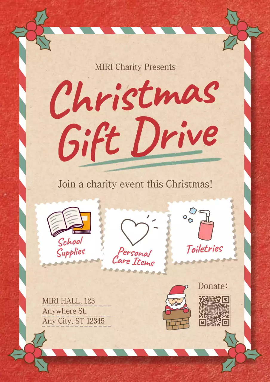 Red Vintage Charity Announcement Poster