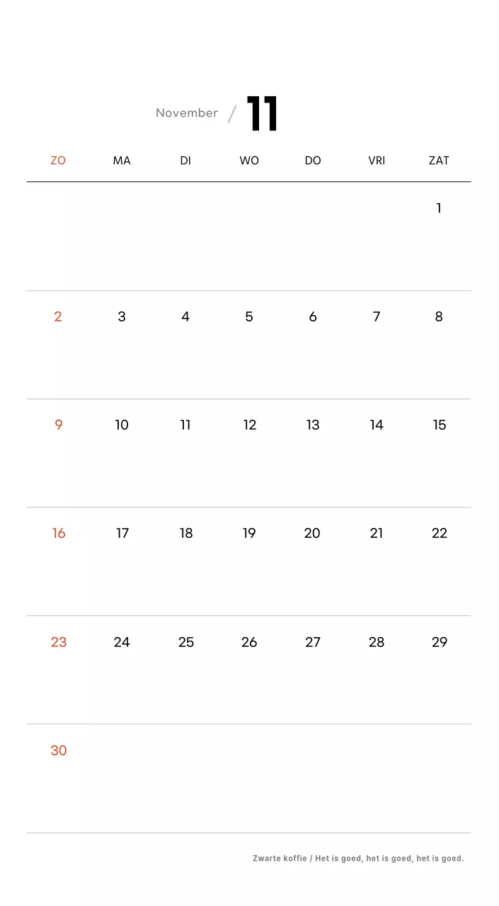 Eenvoudige bureaukalender met koffiefoto's voor cafés in witte tinten