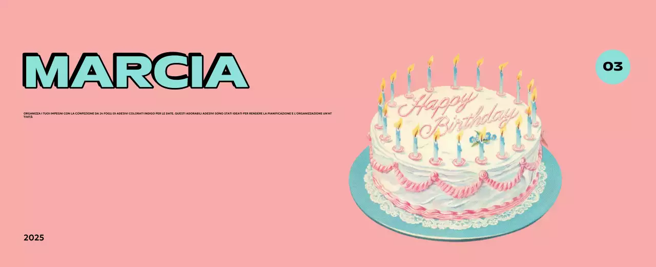 Calendari colorati con una varietà di illustrazioni retrò