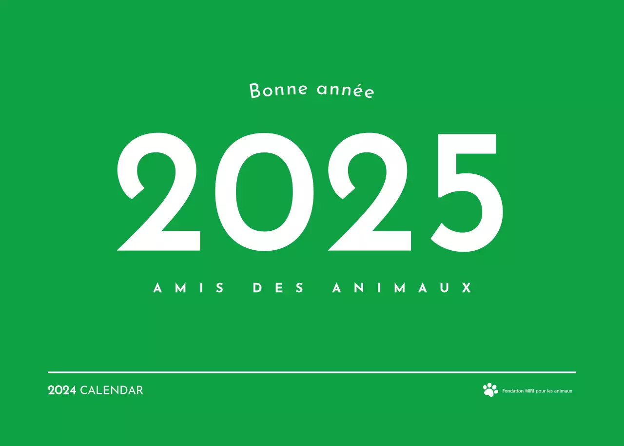 Un calendrier avec une photo de chiot et un message mignon dans une couleur verte.