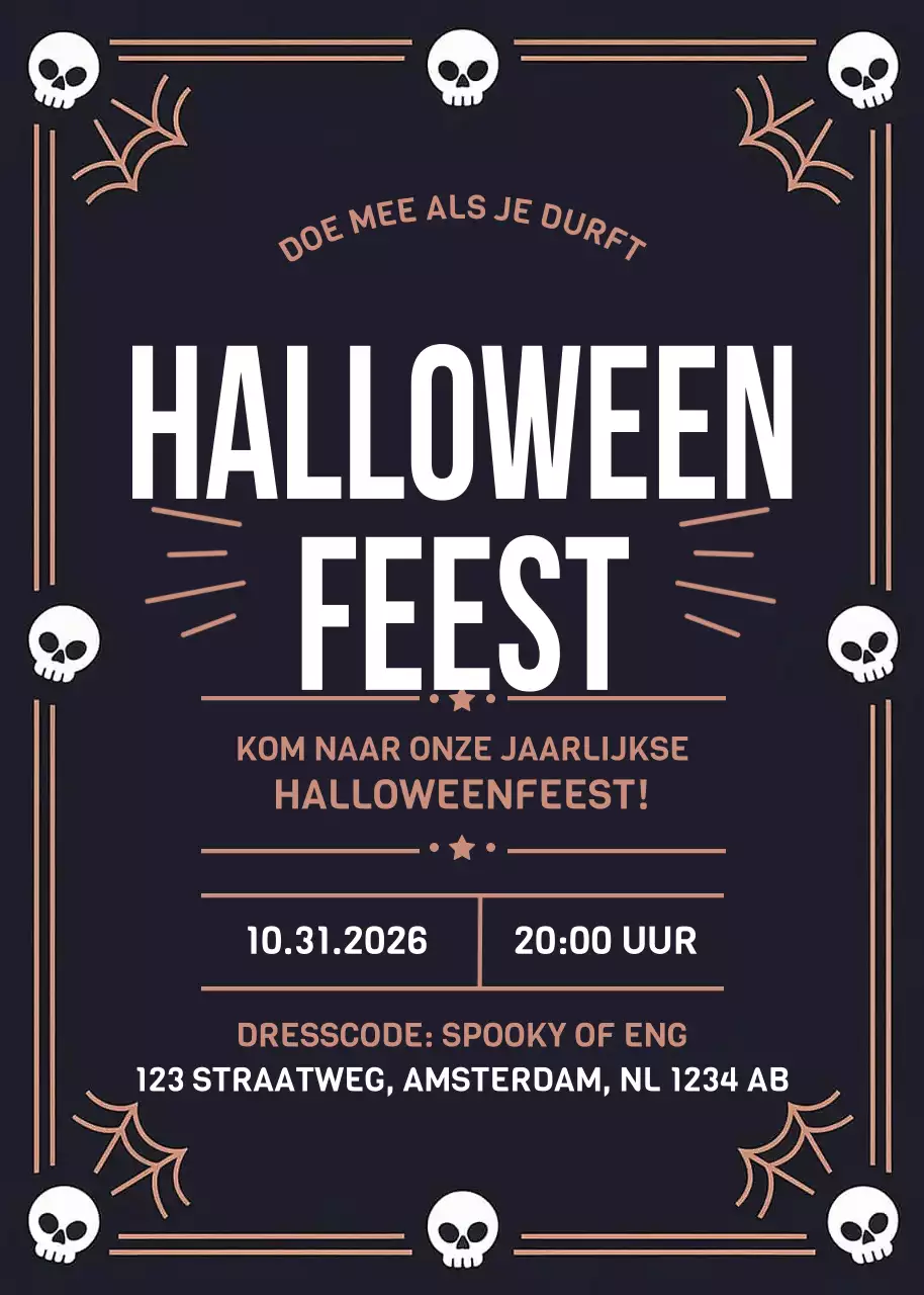 Zwarte gotische Halloween-uitnodiging