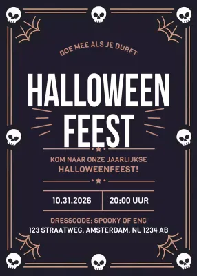 Zwarte gotische Halloween-uitnodiging