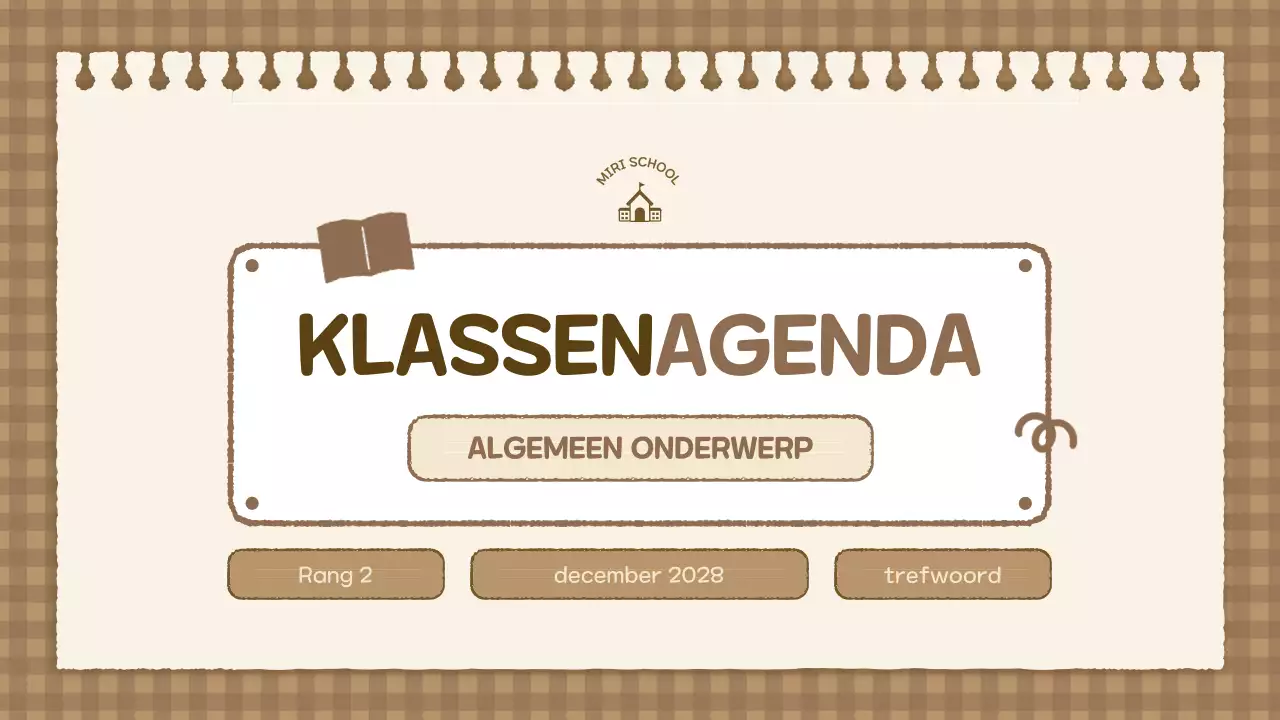 beige vintage klasse agenda