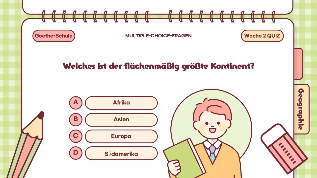 Pink Playful Quiz Time Klassenpräsentation