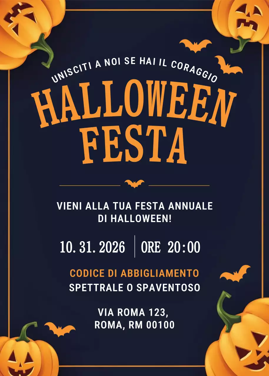 Invito di Halloween retro Navy
