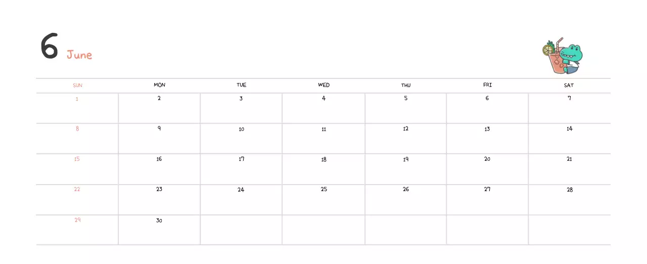 かわいいアゴイラストコンセプトのカレンダー