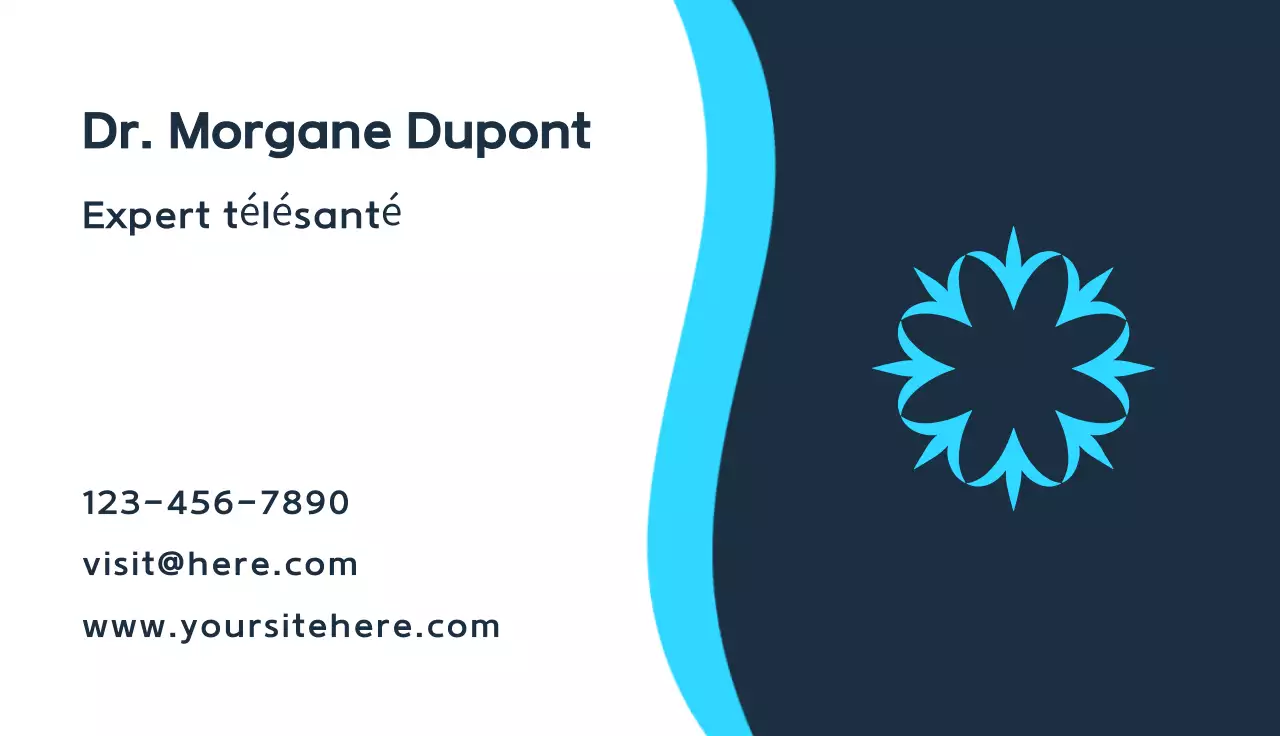 carte de visite professionnelle bleue pour la télésanté