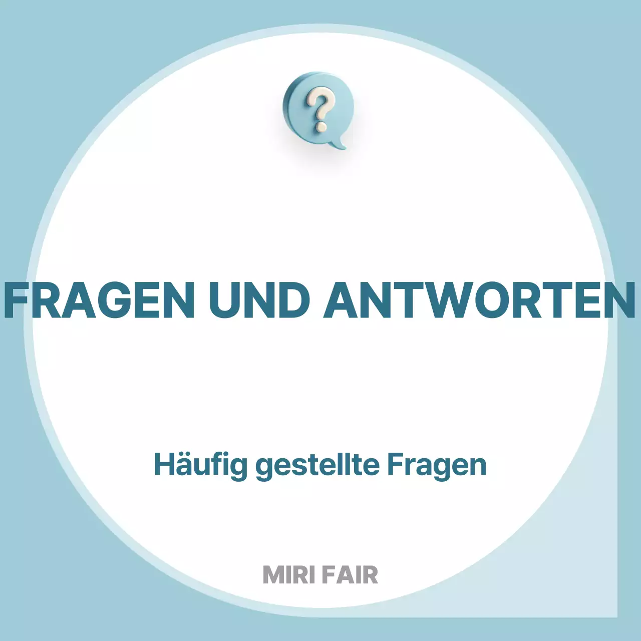 Hellblaue einfache Informationsübermittlung FAQ