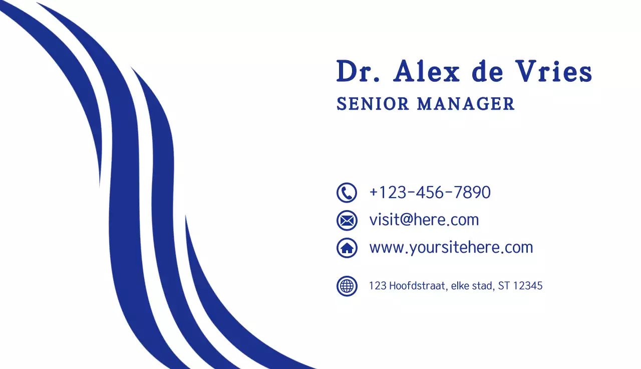 blauw professioneel visitekaartje