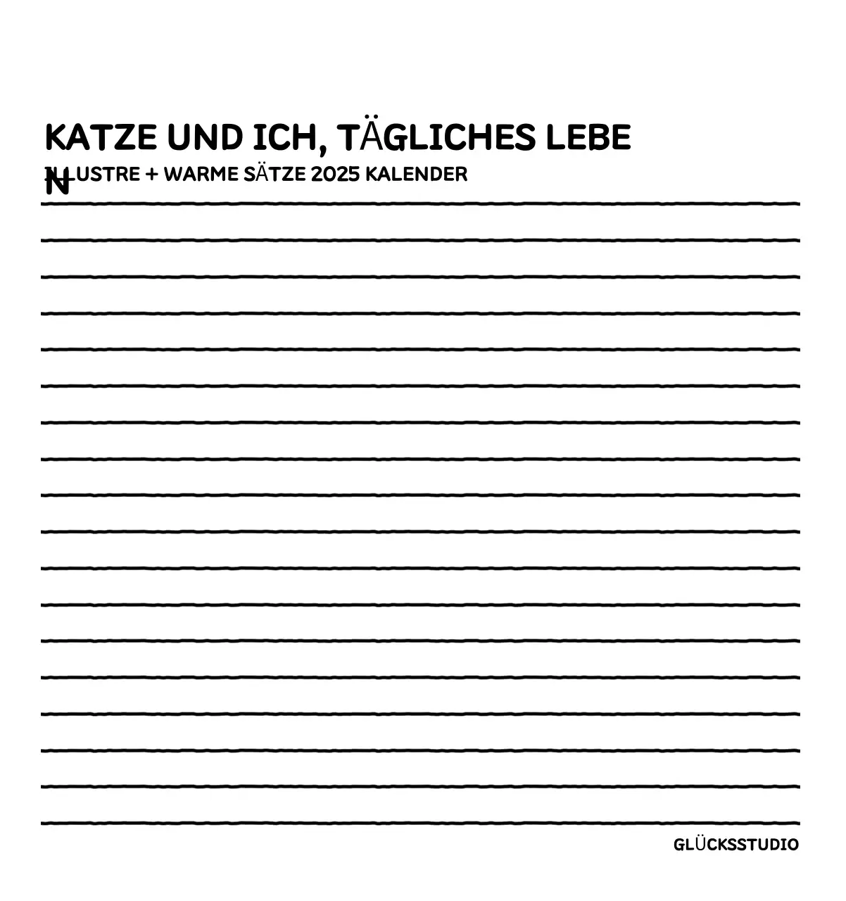 Illustrierter Kalender mit schönem Linienstil