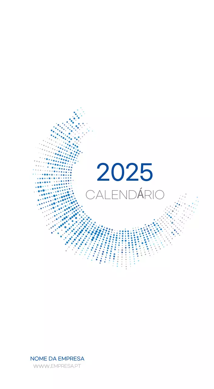 Calendário minimalista azul