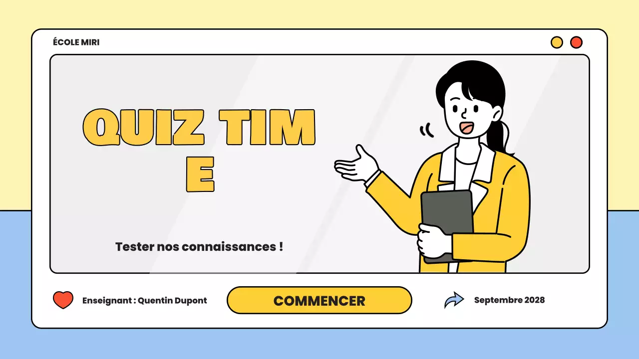 matériel d'étude pour le quiz minimal jaune