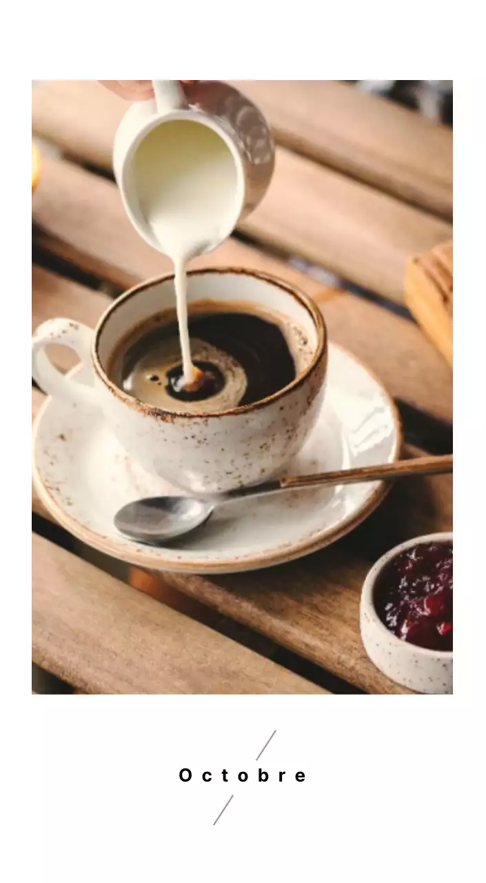 Calendrier de bureau photo simple pour les cafés dans les tons blancs