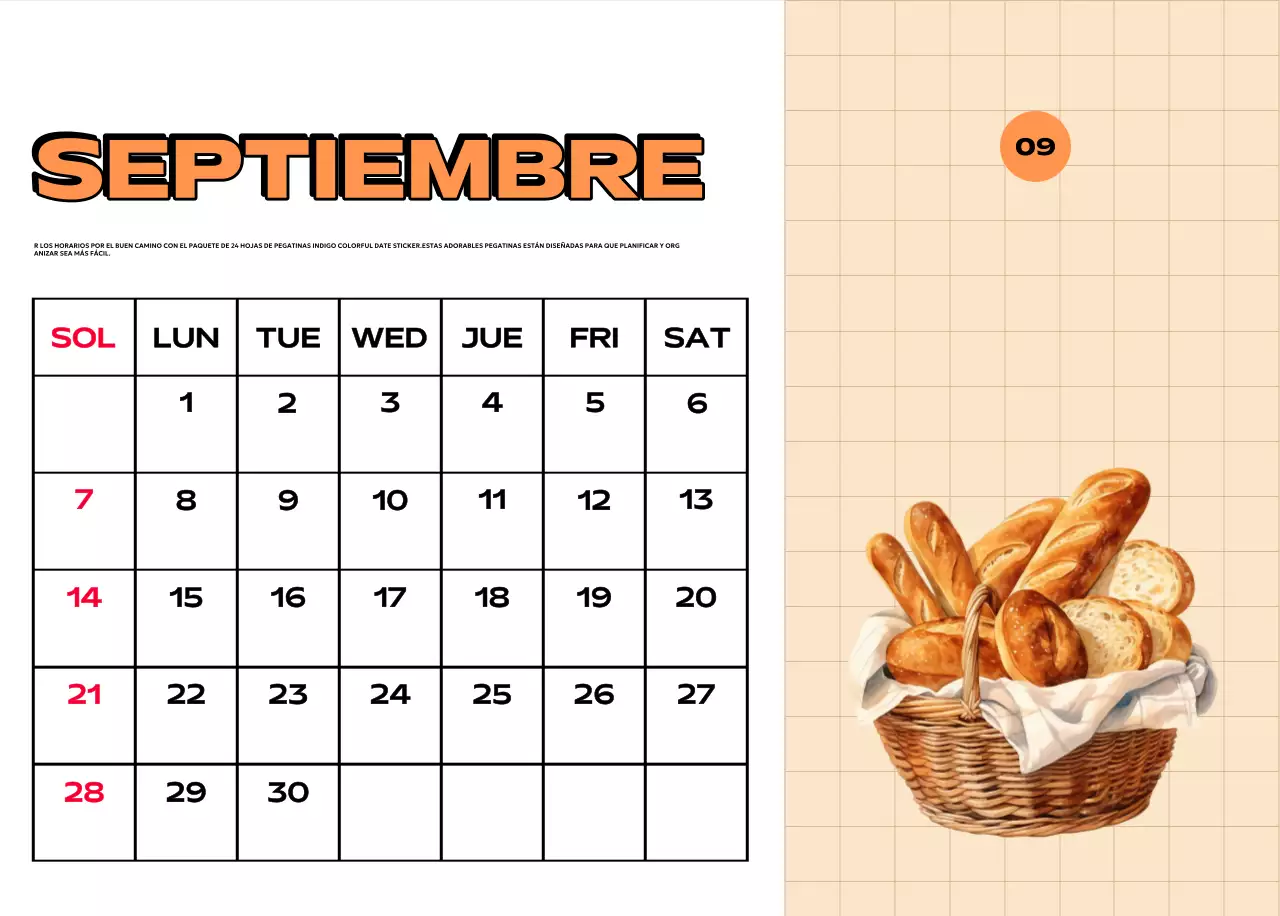 Coloridos calendarios con diversas ilustraciones retro
