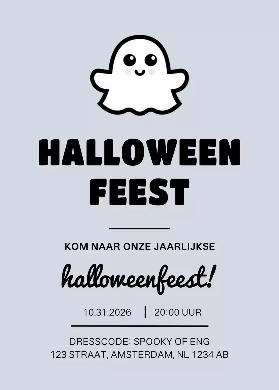 Grijze eenvoudige Halloween-uitnodiging