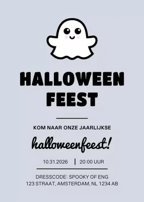 Grijze eenvoudige Halloween-uitnodiging