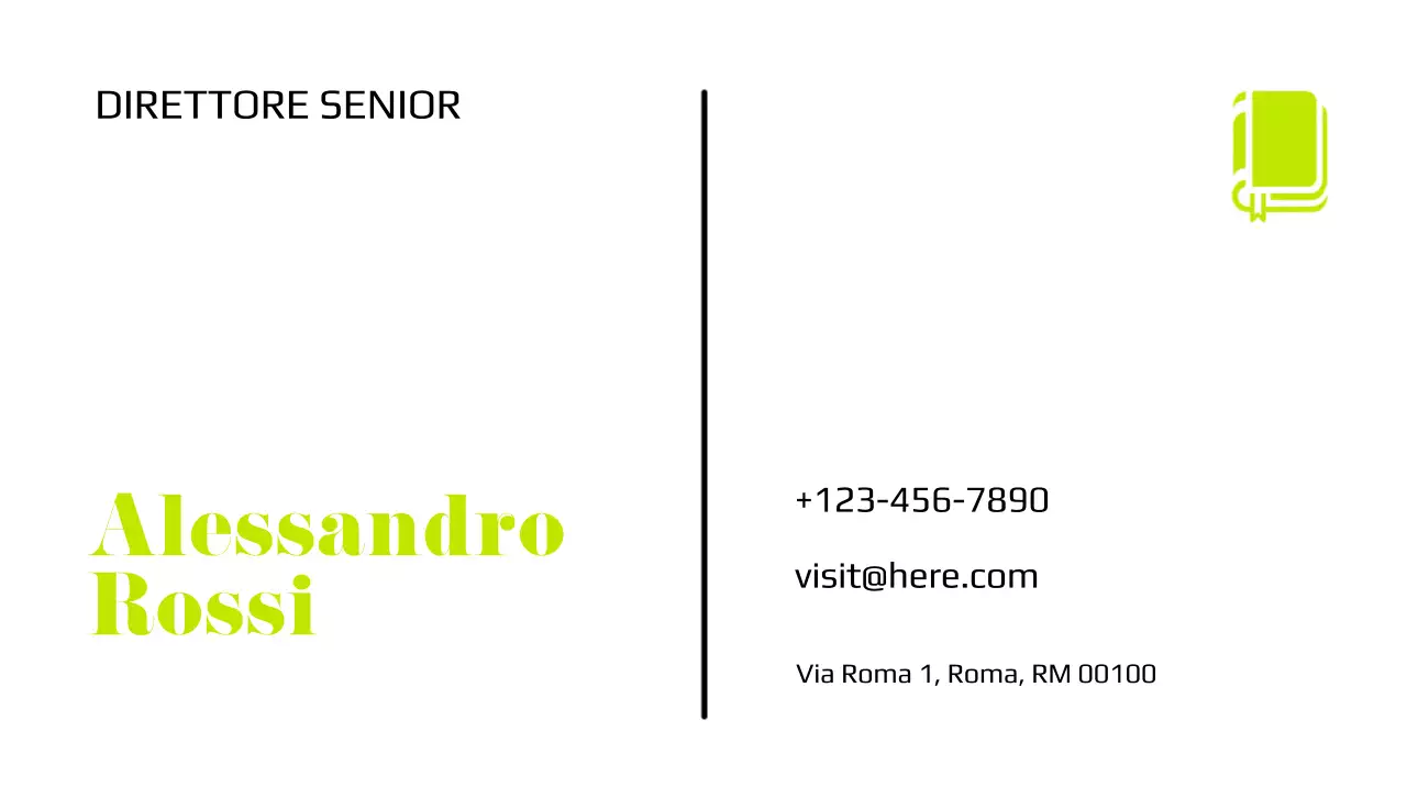 biglietto da visita minimalista verde