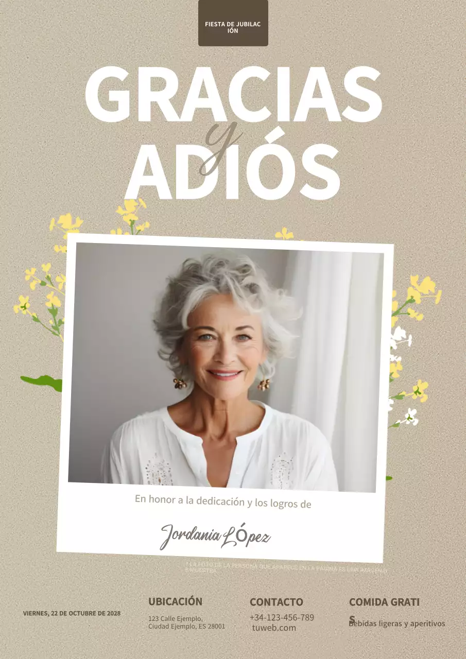 beige elegante invitacion jubilacion