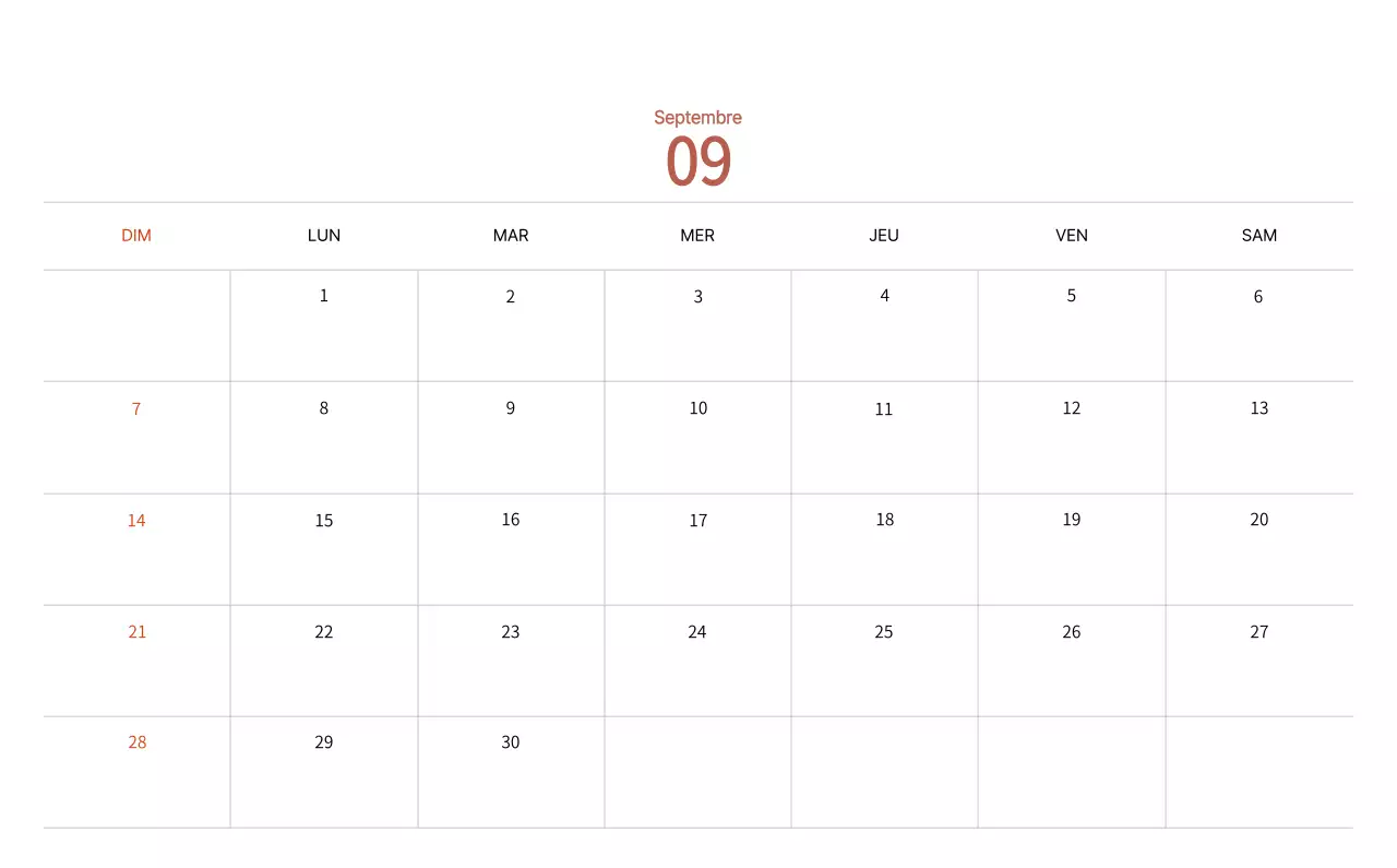 Calendrier du Nouvel An avec illustrations chaleureuses