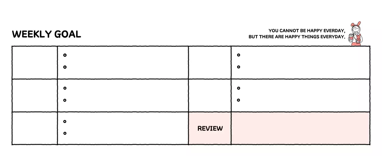 Illustrated calendar with a cute line style