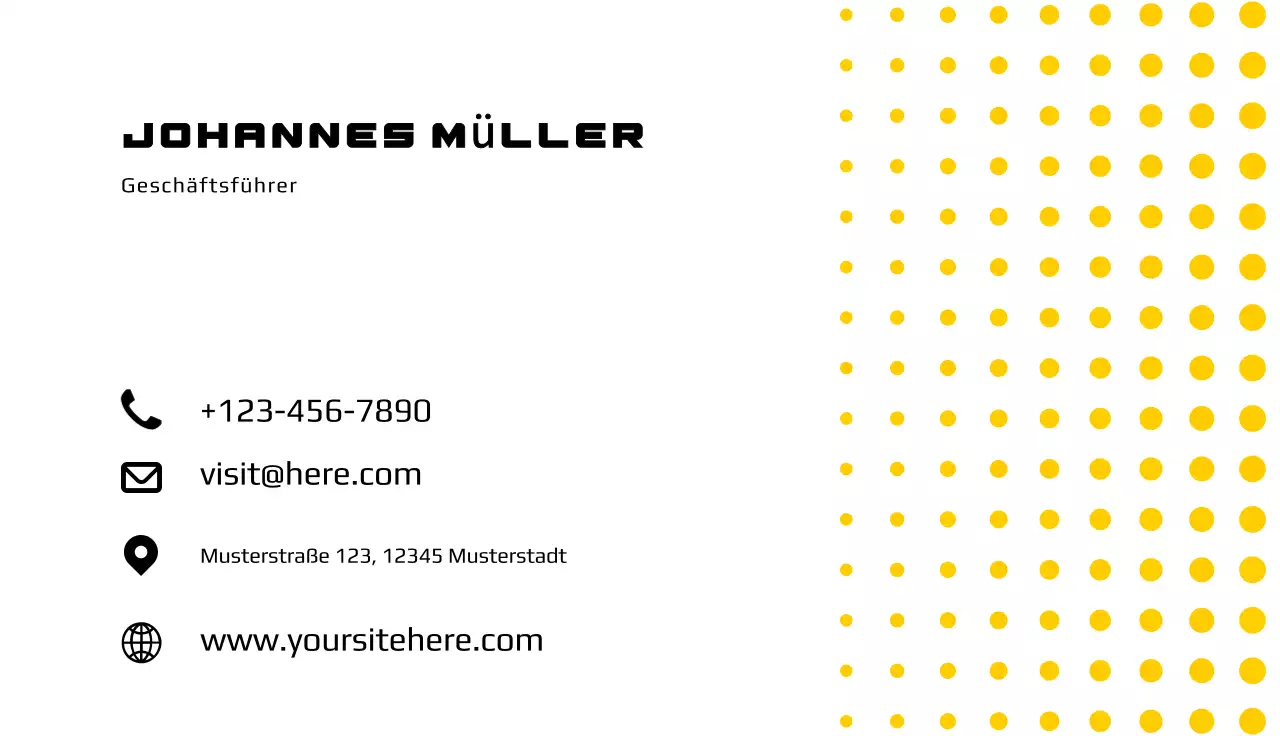 gelbe moderne Visitenkarte