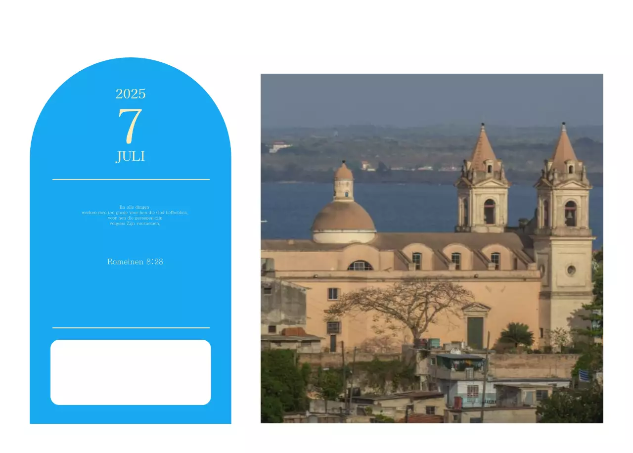 Blauw modern concept kerkkalender