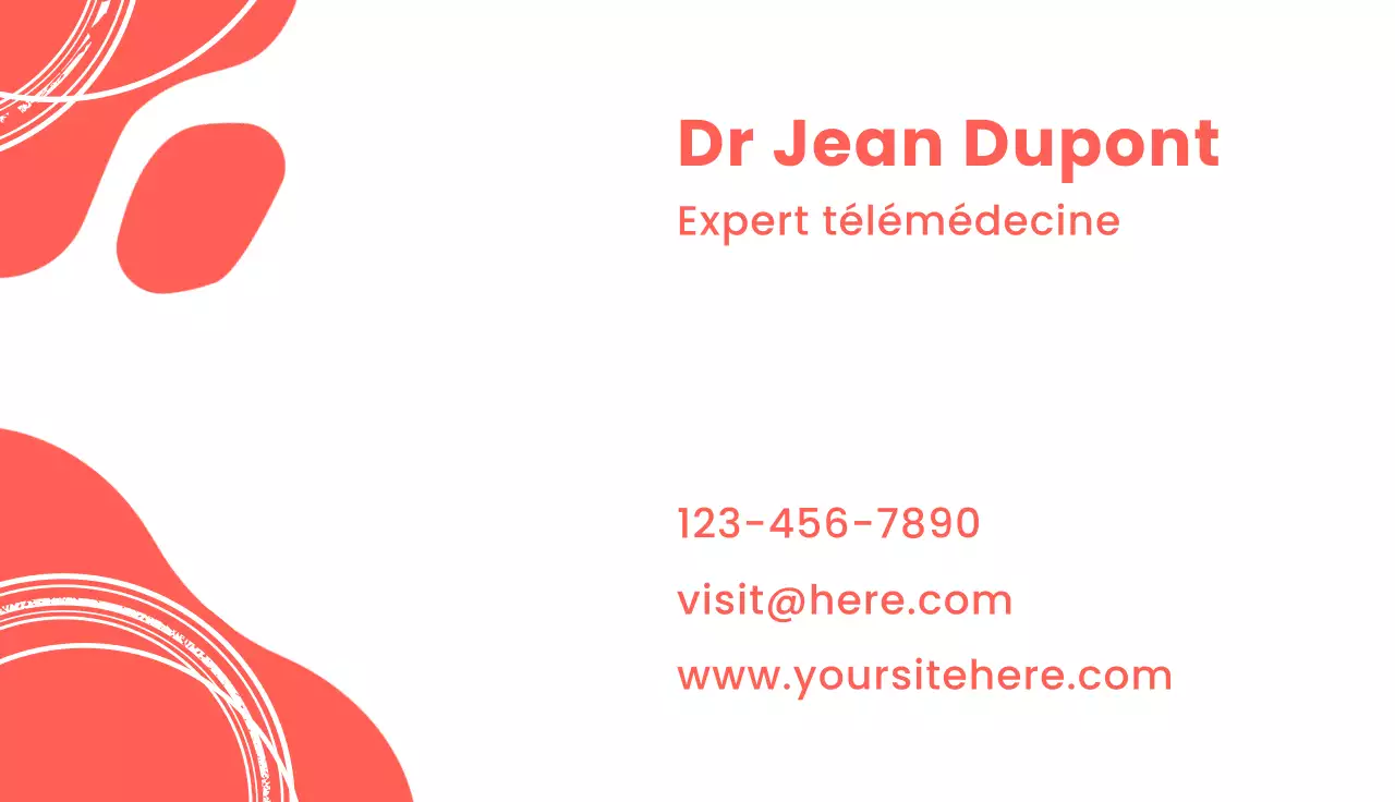 carte de visite abstraite rouge