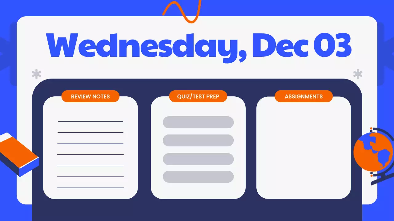 Blue Simple Class Agenda Planner Presentation