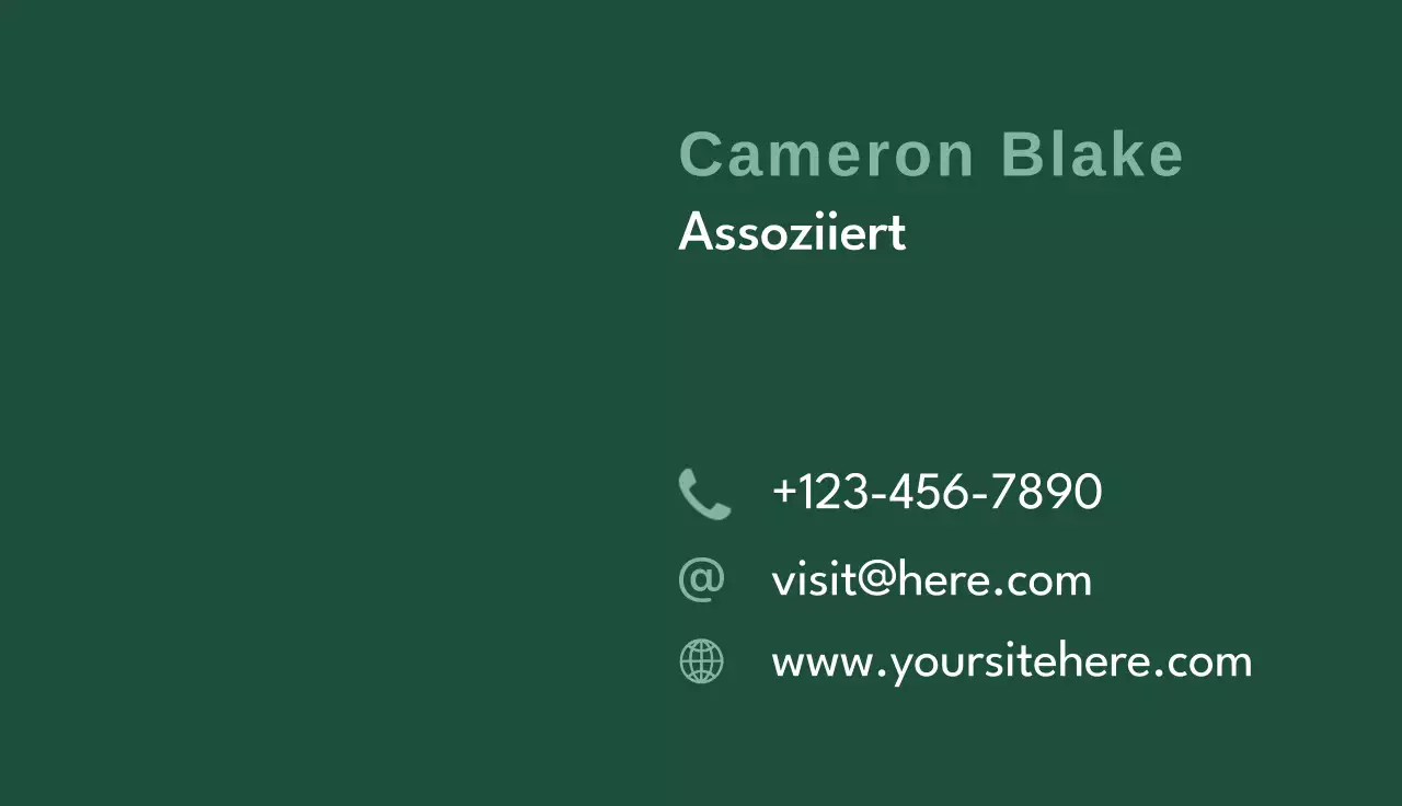 grüne Minimal-Visitenkarte