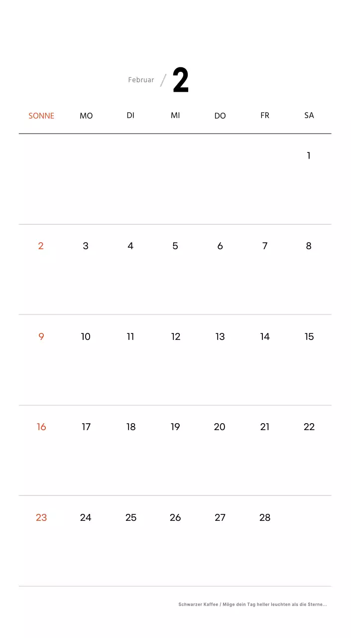 Einfacher Kaffee-Foto-Tischkalender für Cafés in Weißtönen