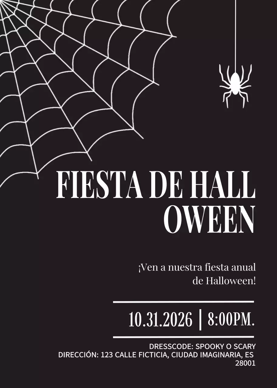 Invitación gótica negra de Halloween