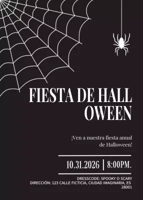 Invitación gótica negra de Halloween