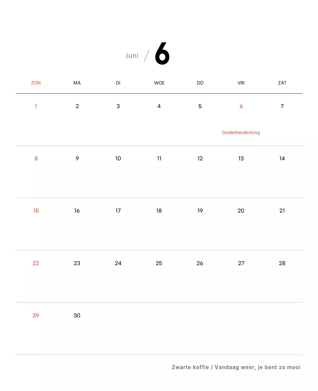 Eenvoudige bureaukalender met koffiefoto's voor cafés in witte tinten