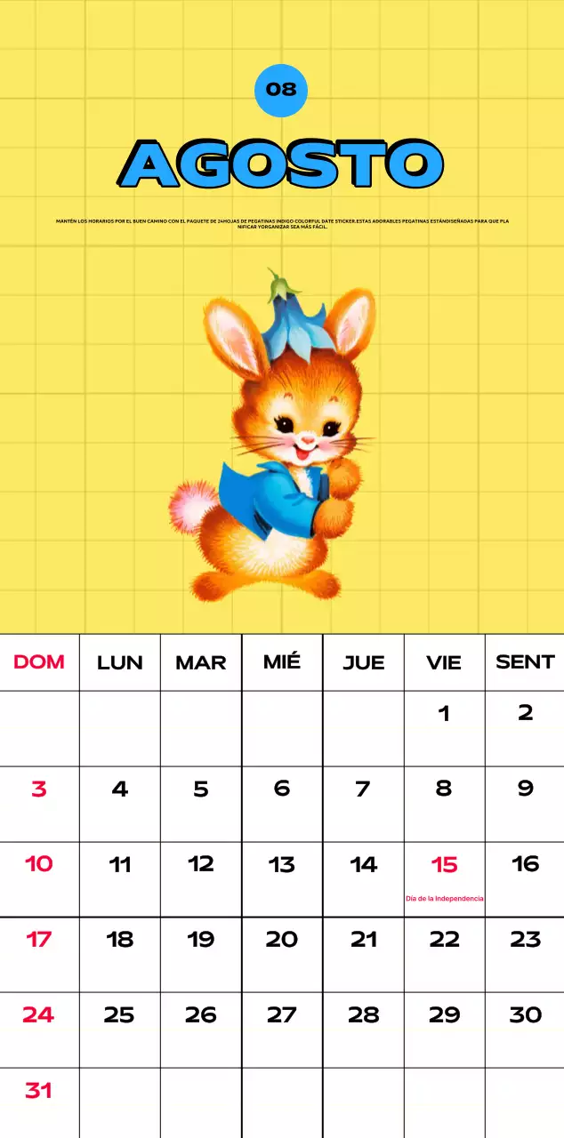 Coloridos calendarios con diversas ilustraciones retro