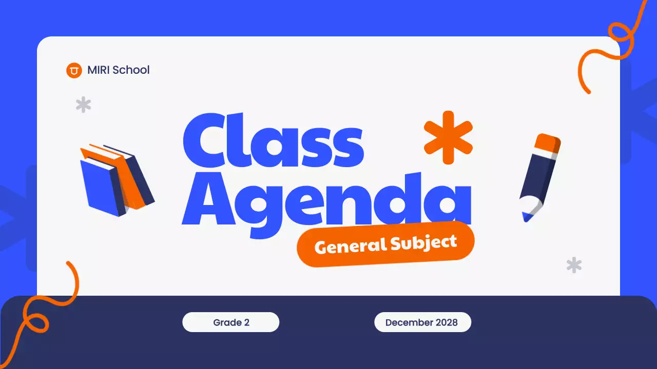 Blue Simple Class Agenda Planner Presentation