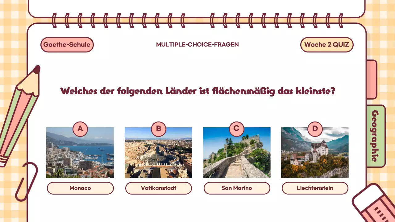 Pink Playful Quiz Time Klassenpräsentation