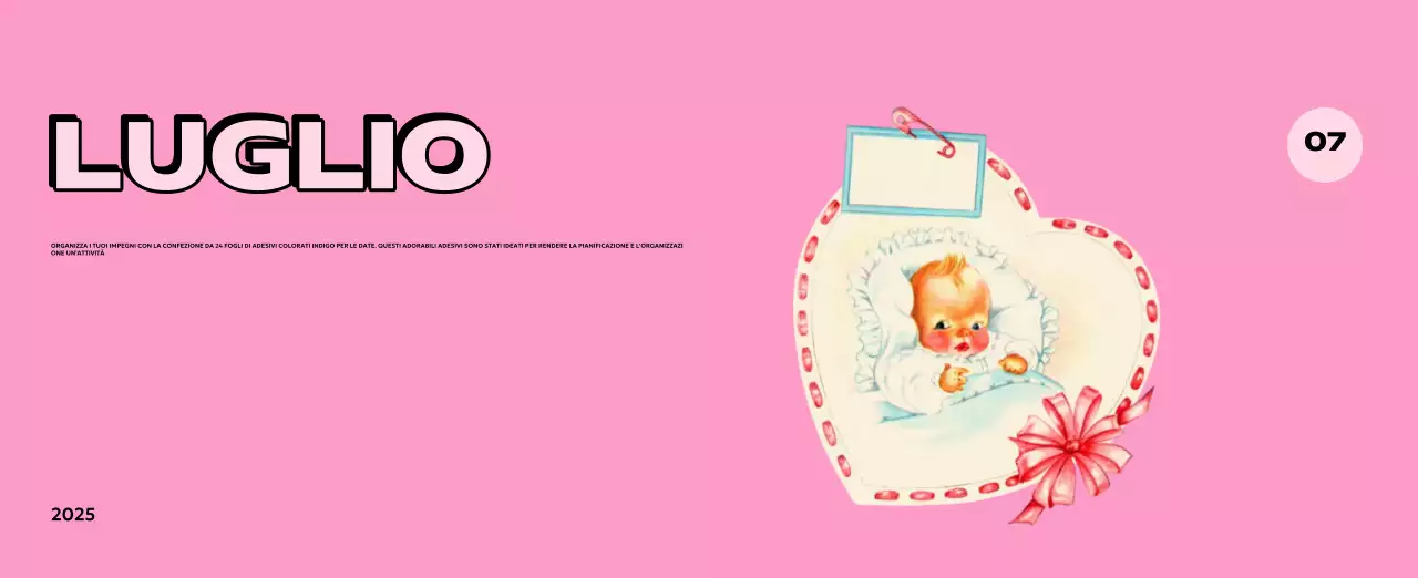 Calendari colorati con una varietà di illustrazioni retrò