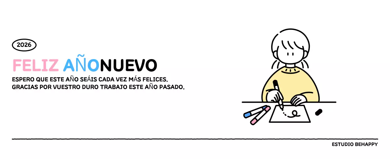 Calendario ilustrado con un bonito estilo de líneas