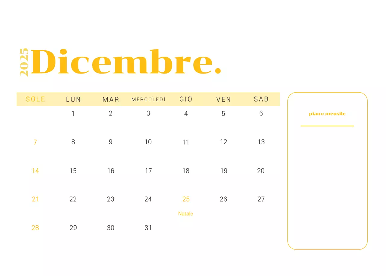 Calendario con illustrazioni giovanili su sfondo giallo-verde